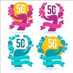 4款创意手托举数字的折扣标签