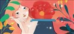37女生节手绘梦文艺幻蓝色ba