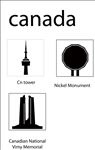 加拿大地标性建筑剪影矢量图标