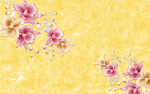 欧式花朵边框石纹背景墙