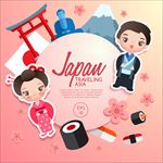 旅行 卡通儿童