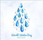水彩水滴世界水日海报矢量图