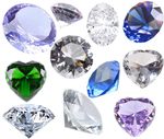 水晶钻石心形圆形宝石