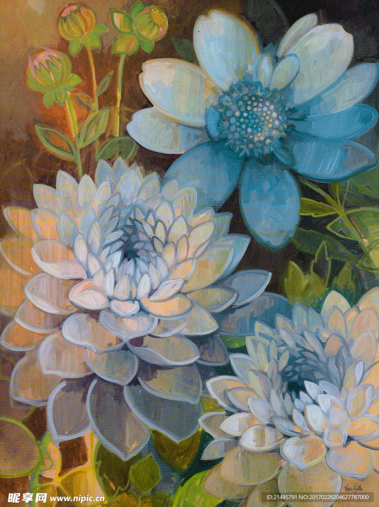 花朵装饰油画