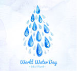 水彩水滴世界水日
