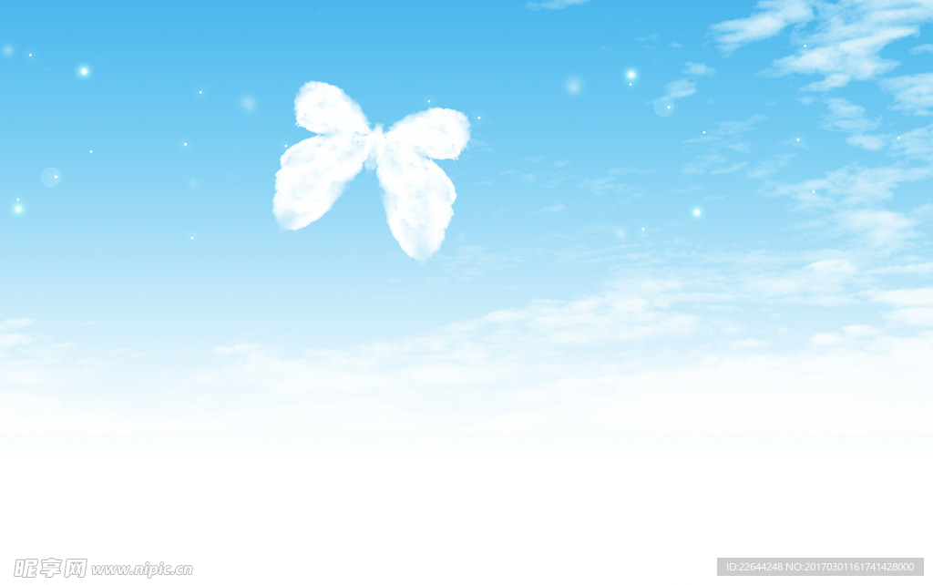 蓝天 白云 蝴蝶 彩虹 天空