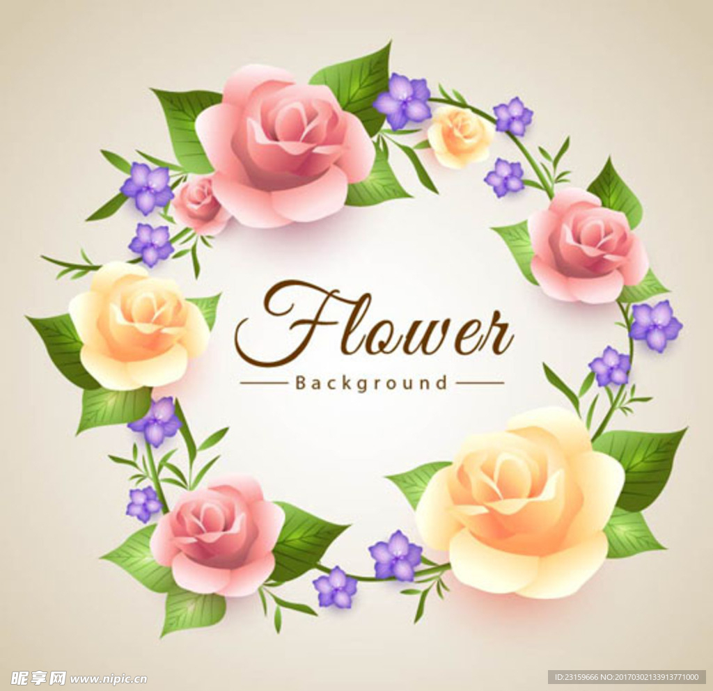 优雅的春季花卉海报