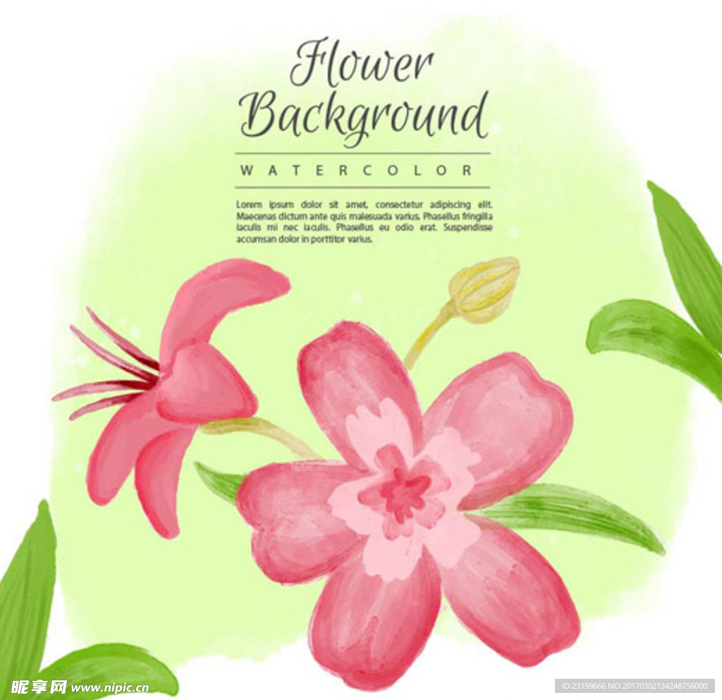 手绘水彩春季花卉海报