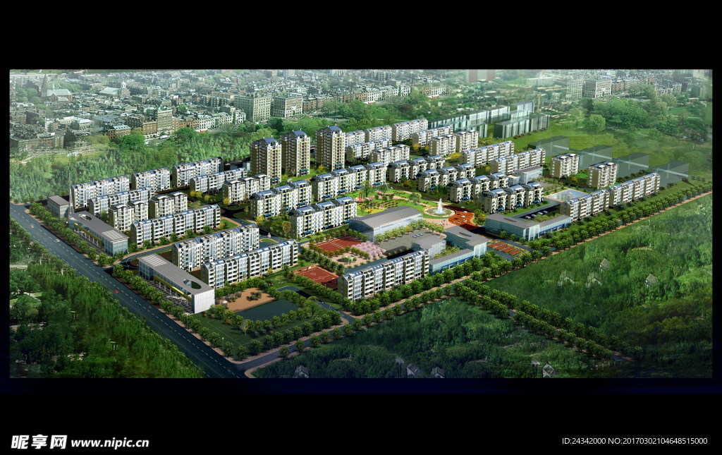 建筑设计鸟瞰图