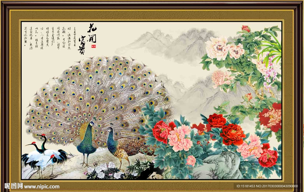国画孔雀图