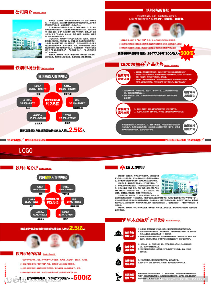 药品企业补铁产品宣传单内页