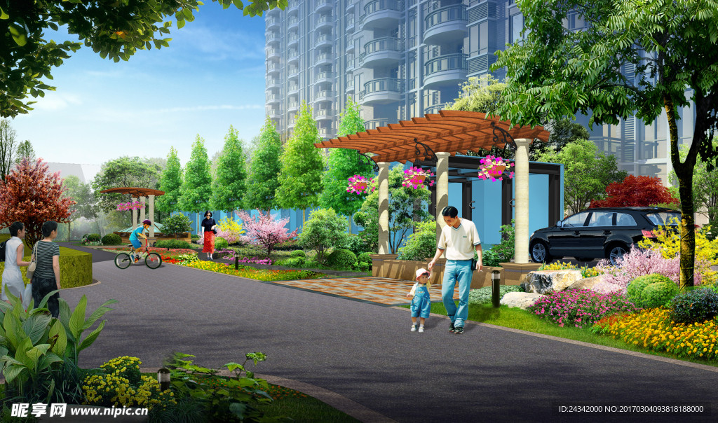 住宅小区景观设计效果图