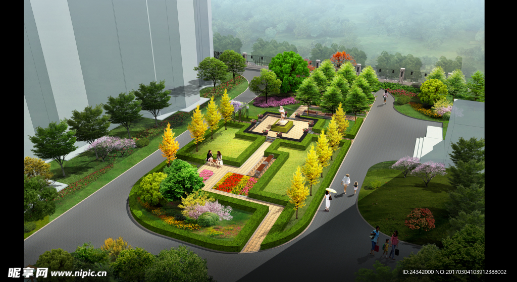 城市绿化景观设计效果图