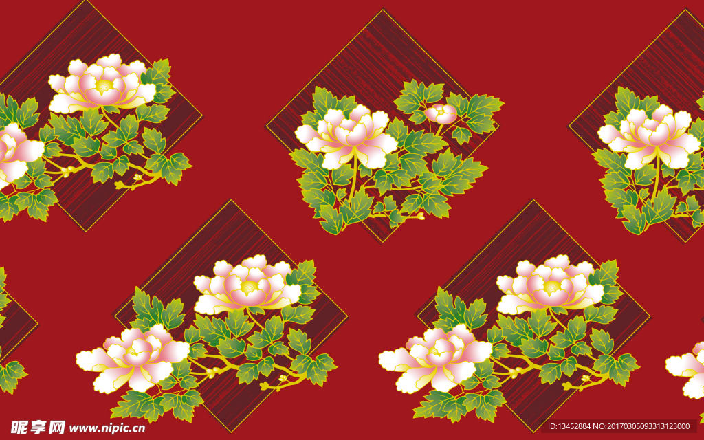 牡丹花背景底纹