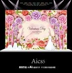 粉色鲜花婚礼背景