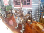 一对独角兽 神兽 雕刻