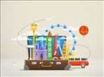 多款卡通旅游景点图案
