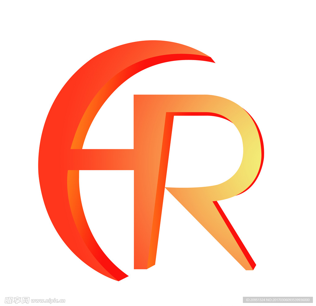 HR 字母 LOGO