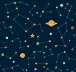 创意太空元素无缝背景矢量素材