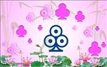 现代荷花梦幻扑克梅花电视背景墙