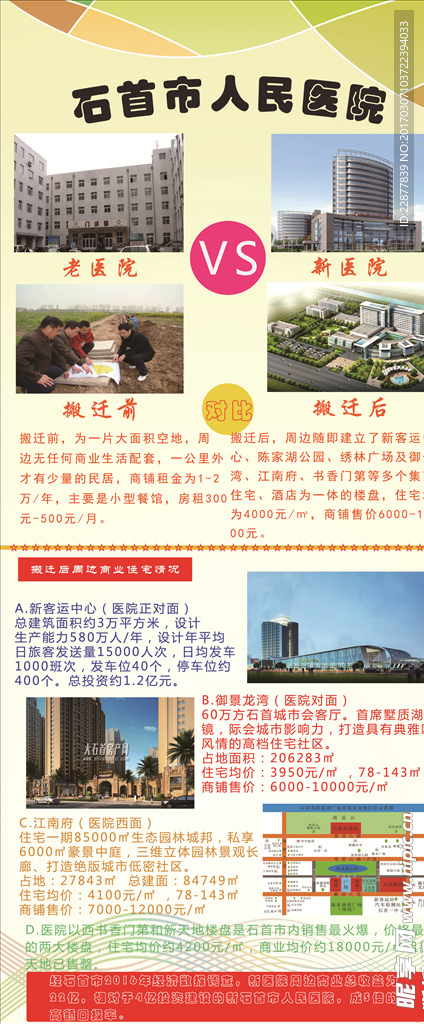 医院周边楼盘X展架对比图
