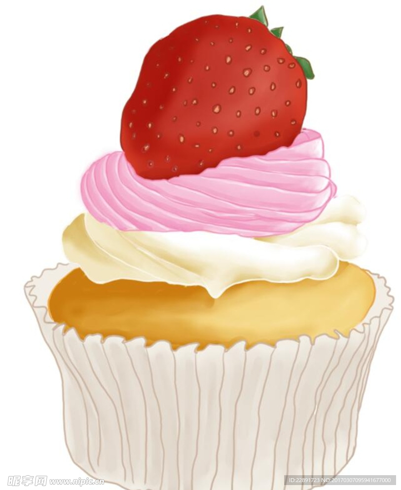 卡通奶油草莓蛋糕