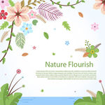 春季花卉树叶河边海报