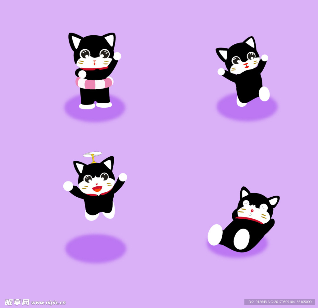 卡通猫咪矢量图