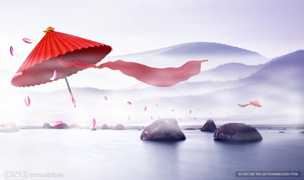 古典山水背景