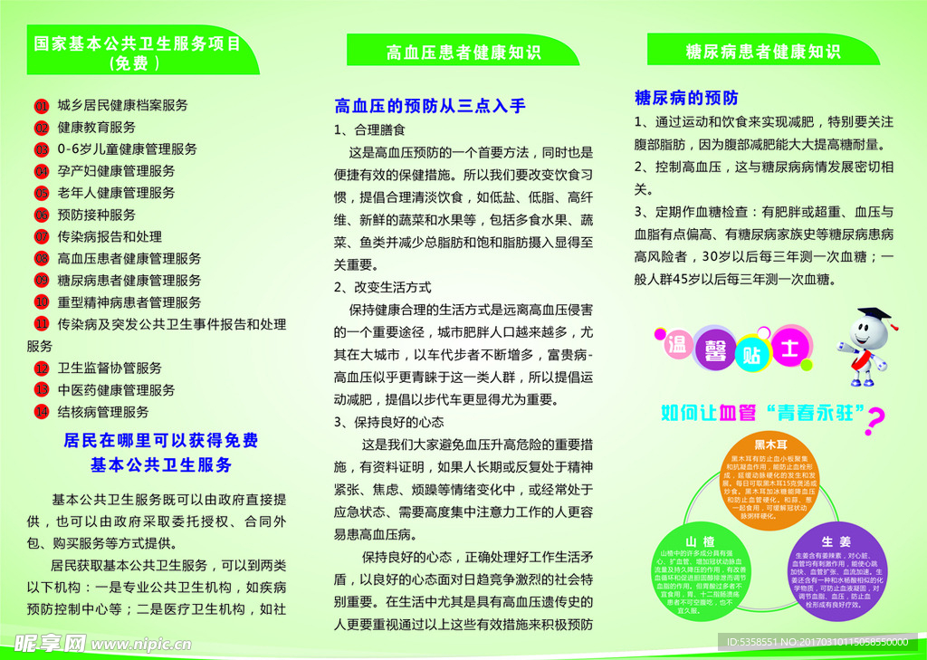 公共卫生服务三折页内页