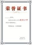 小学生  荣誉证书   奖状