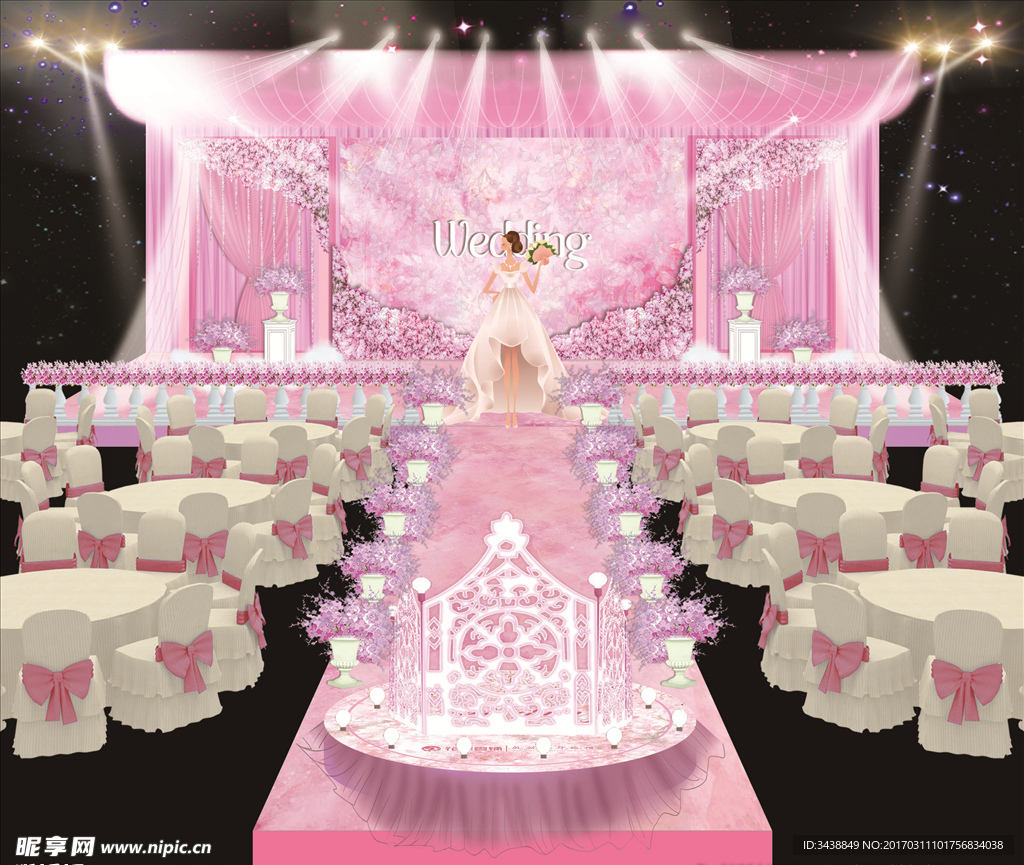 粉色舞台3D效果图