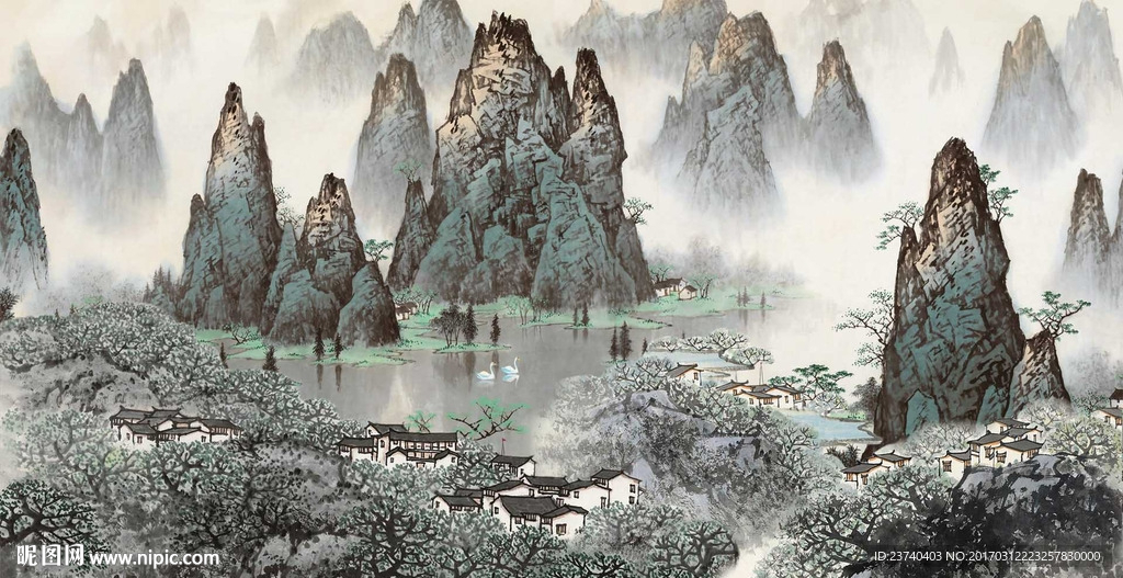 巨幅国画山水