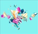 三角立方体堆积矢量素材