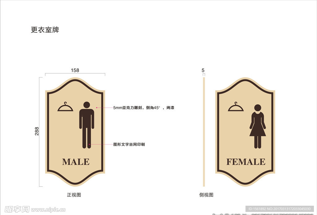 标识牌 更衣室