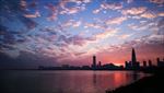 夕阳下深圳湾