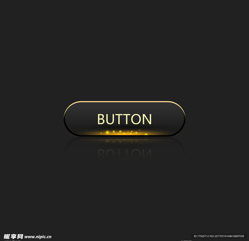 金黑色透明华丽发光按钮