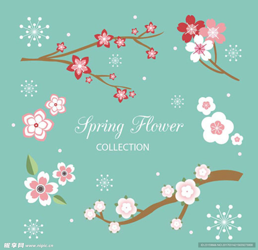 卡通春季花卉海报