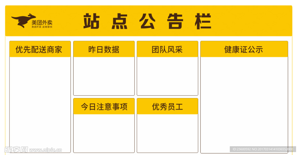 美团外卖站点公告栏