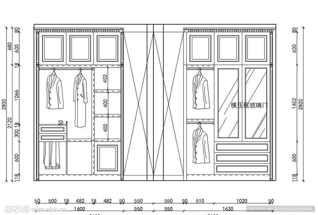 板式衣帽间cad