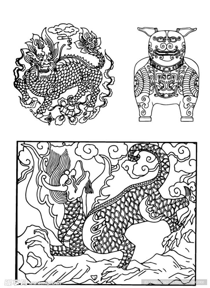 中国传统纹样瑞兽