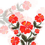 手绘春季花卉花朵