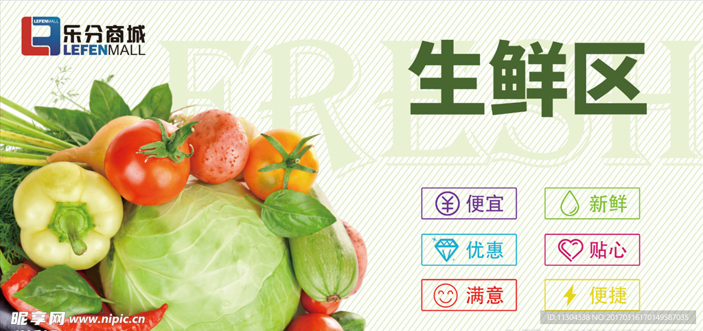 商超内部分区生鲜装修图片