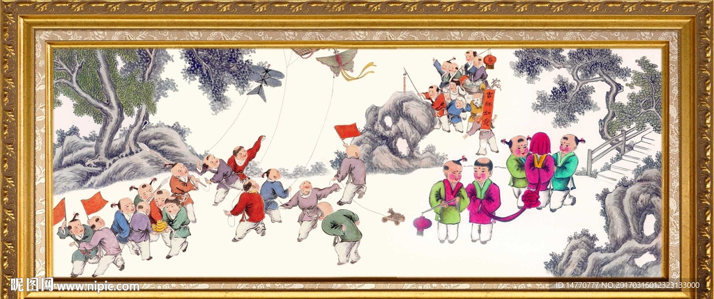 百子图 玩耍