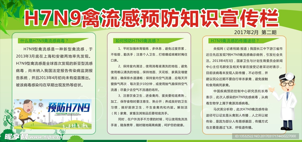 H7N9禽流感预防知识宣传栏