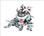 水墨画狮子