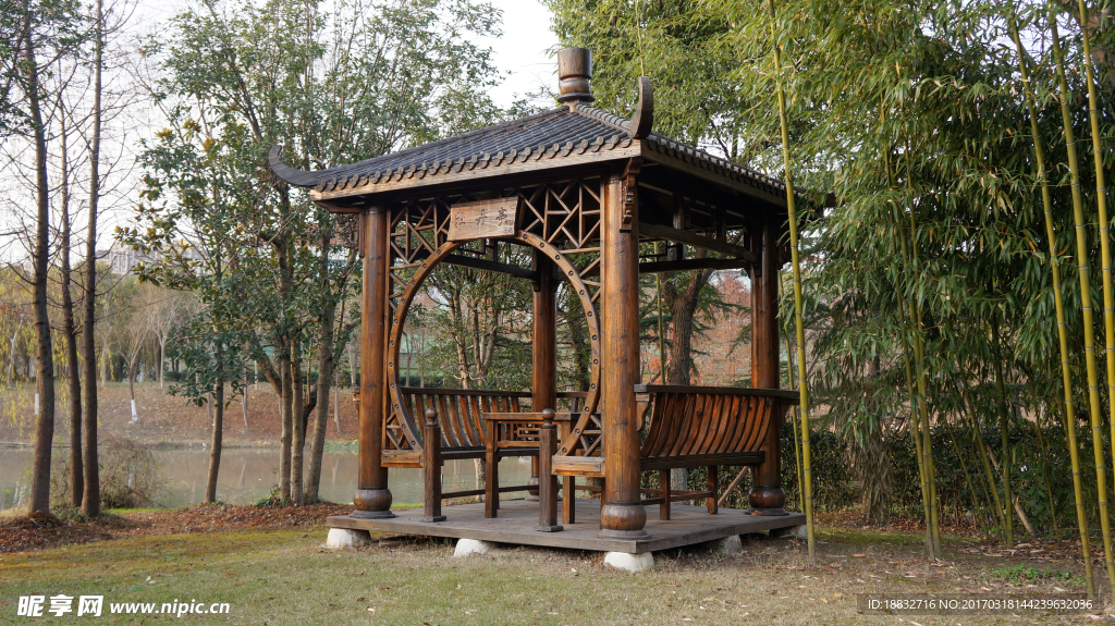 古风建筑亭子古亭子牡丹亭