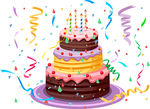 美味生日蛋糕矢量素材
