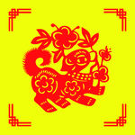 剪纸狗 窗花 花边