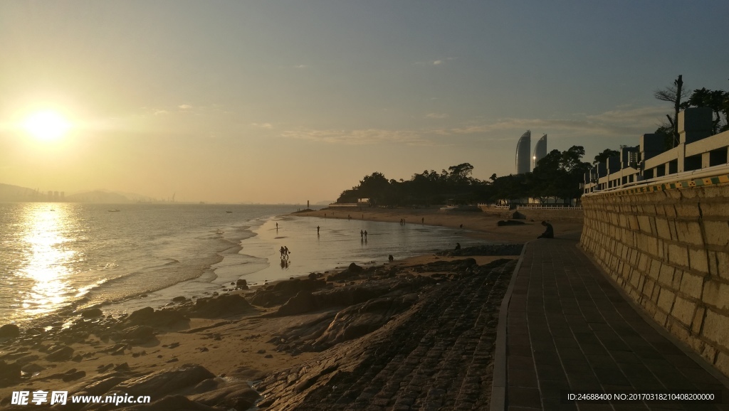 厦门夕阳沙滩